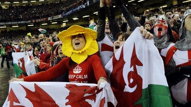 Wales fans at the Millennium Stadium