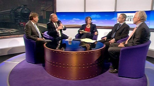 Simon Burns, Lord Digby Jones, Jo Coburn , Richard Wellings and Christian Wolmar