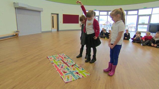 Children drop an egg