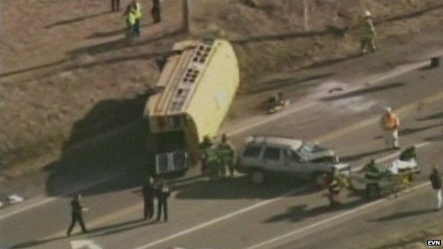Scene of bus crash near Chicago