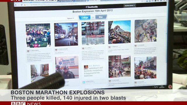 Images on social media from the Boston Marathon