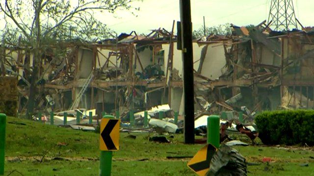 Texas buildings destroyed by blast
