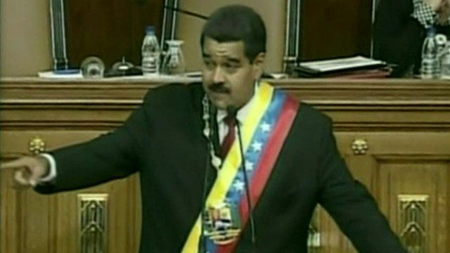 Nicolas Maduro after being sworn in as president