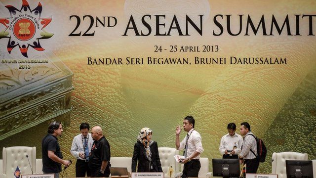 Delegates prepare for the Asean summit in Brunei