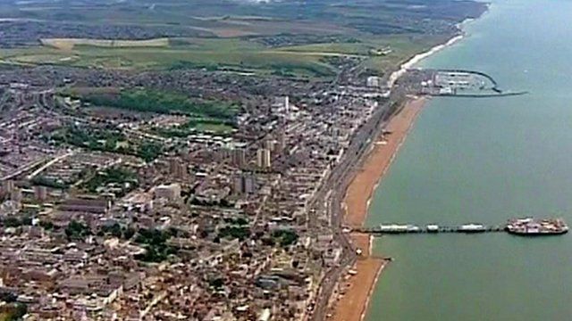 Aerial shot of Brighton