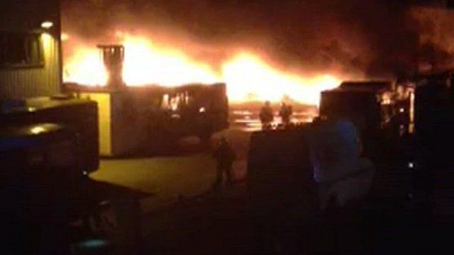 Fire at Summercourt bus depot
