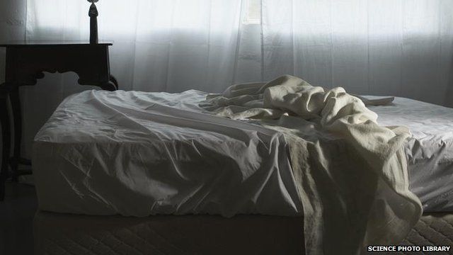 Unmade bed