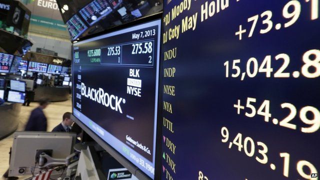 Trading post on the floor of New York Stock Exchange