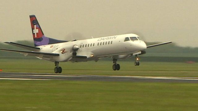 Darwin Airline flight landing