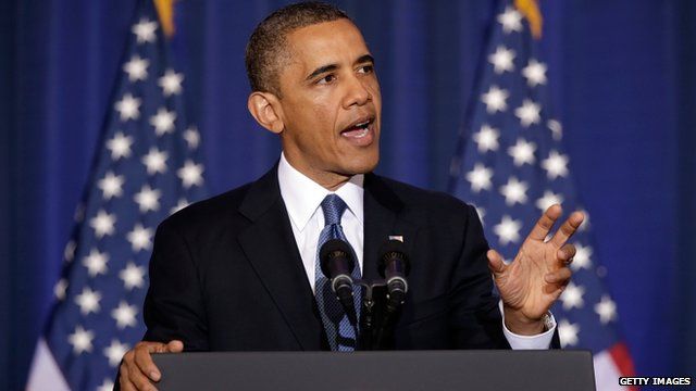 Barack Obama speaking in Washington