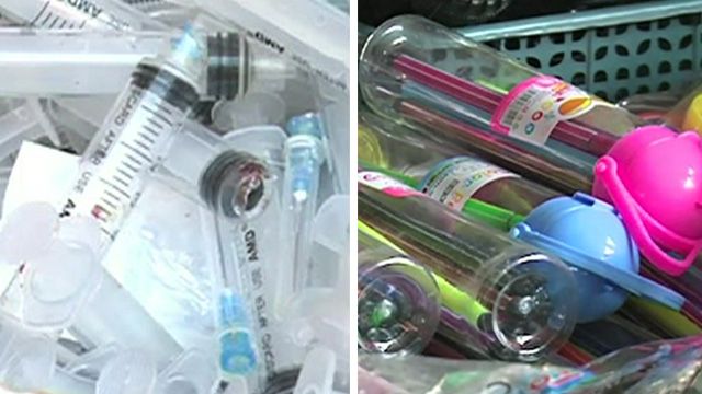Syringes and drinking straws