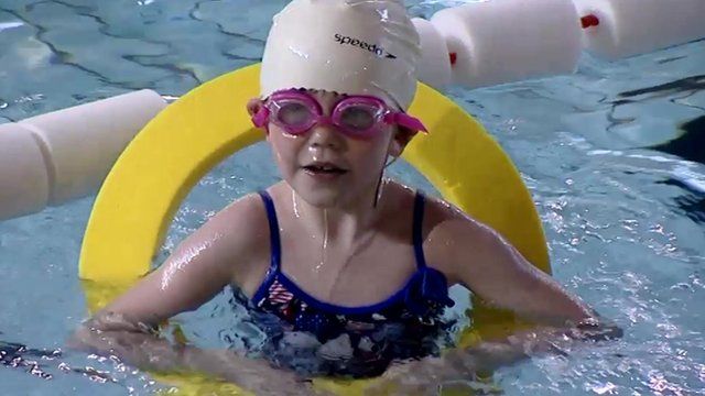 A child swimmming