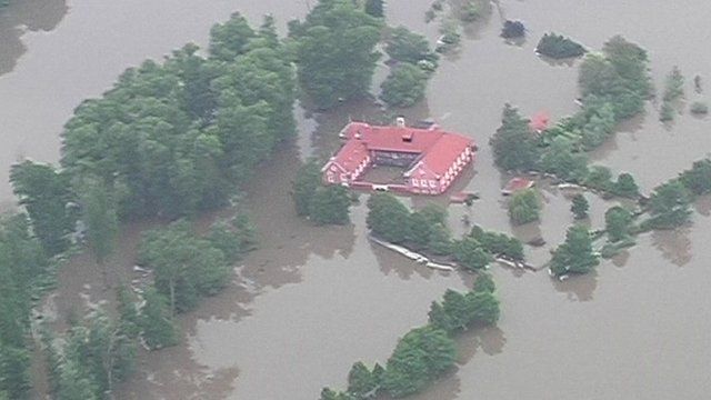 Homes submerged by floodwate