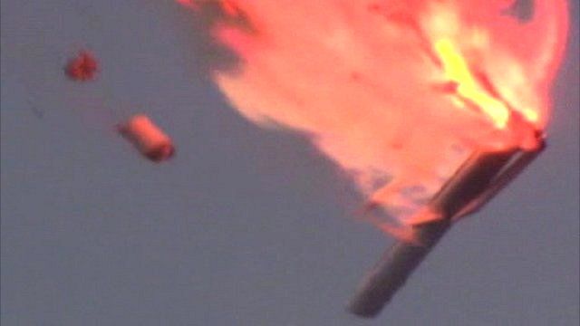 Russian Proton-M rocket breaking up