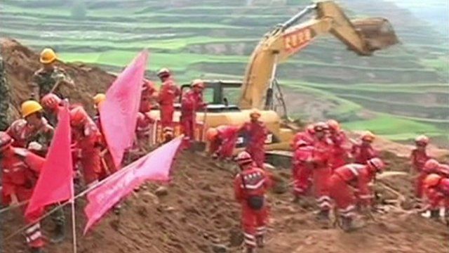 Rescue teams at work