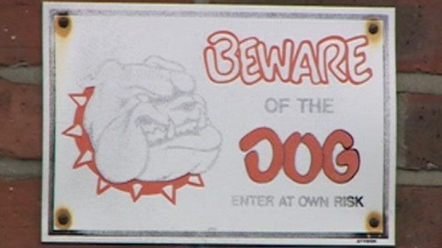 Beware of the dog sign