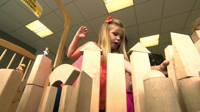 Child playing with blocks
