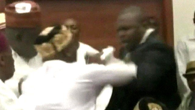 Fighting in Nigerian parliament