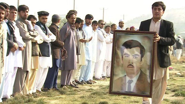 A memorial service in Afghanistan