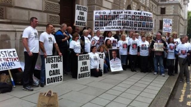 Protest in King Charles Street, central London