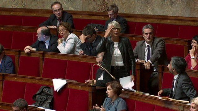 Veronique Massonneau attending a session at the National Assembly in Paris