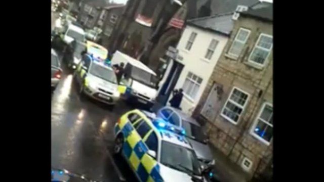 Armed police in High Street, Knaresborough