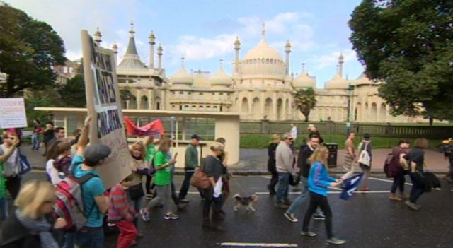 Striking teachers in Brighton