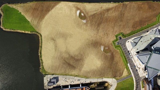 Land art viewed from the sky