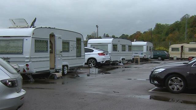 Caravans in the car park