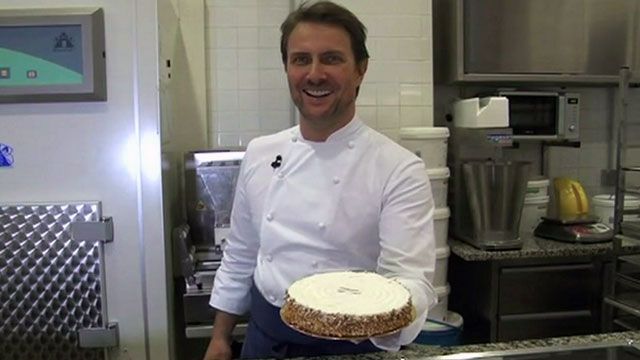 Sebastien Gaudard with cake