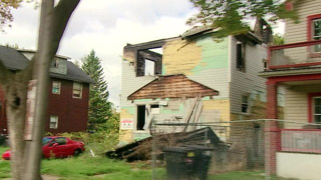 A ramshackle house in Detroit