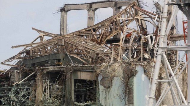 Damaged buildings at the Fukushima plant