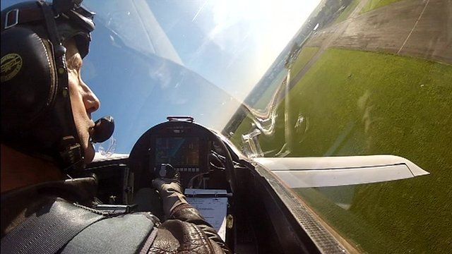Pilot's view from the E-Go's test flight in Norfolk