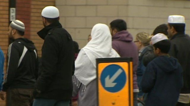 People heading to mosque