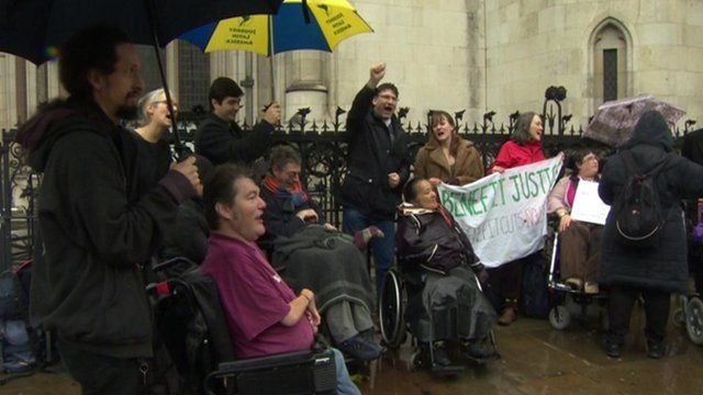 Campaigners outside Royal Courts of Justice