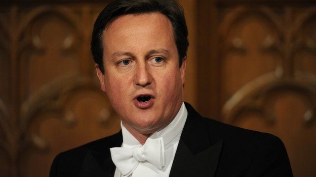David Cameron at the Lord Mayor's Banquet in 2011