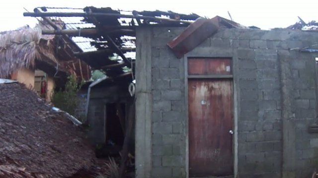 Damage in Mrs Alavarta-Hughes' home village