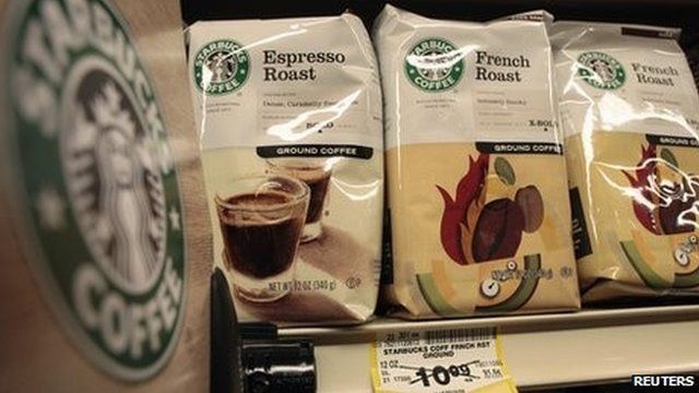 Bags of Starbucks coffee