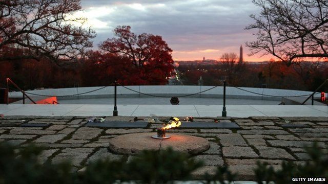 Eternal flame at JFK's gravesite
