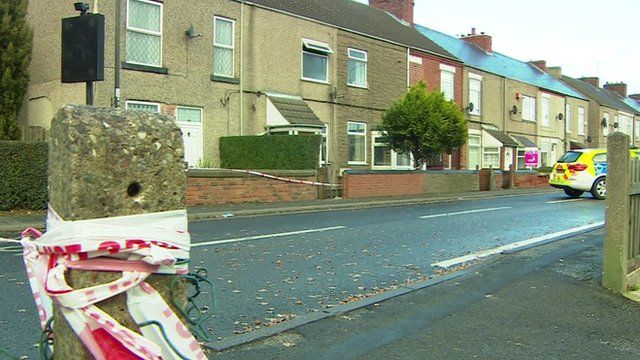 The house in North Wingfield cordoned off by police