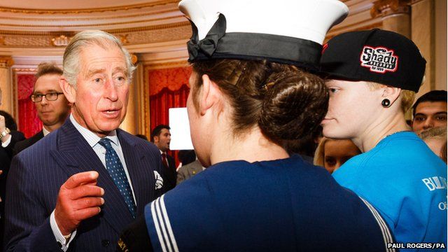 Prince Charles and young volunteers