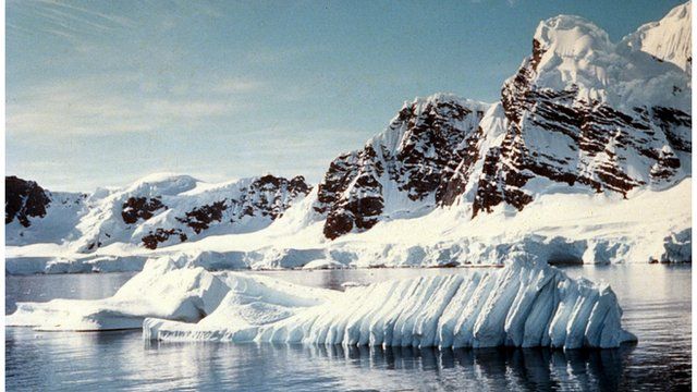 Icebergs melting in Antarctica
