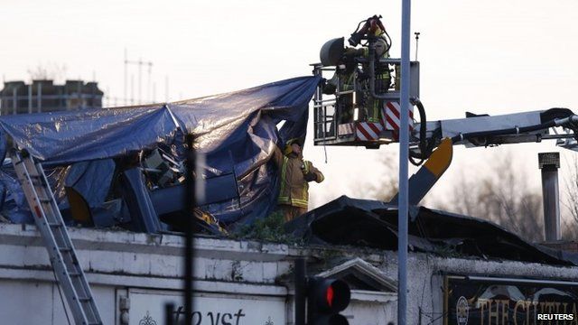 Scene of helicopter crash