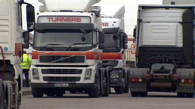 Truckers at Turners' depot in Suffolk