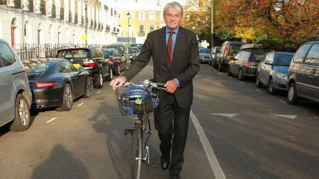Andrew Mitchell with his bike