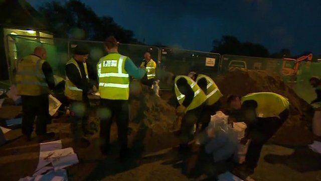 Sand bags being distributed in Kent