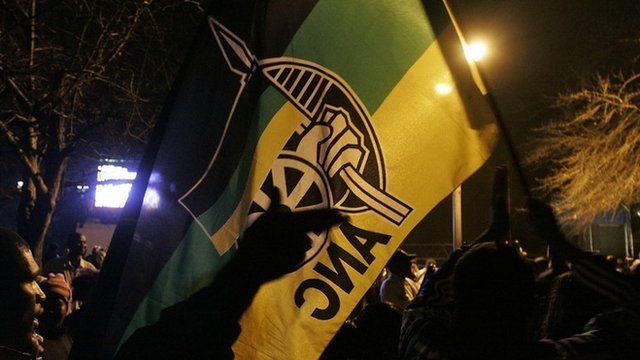 ANC supporters with ANC flag