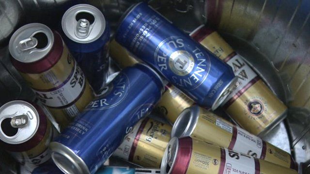 Super-strength cans in the bin