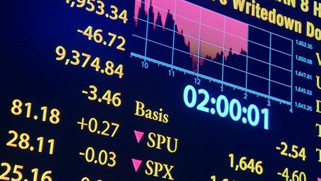 screen showing market reaction