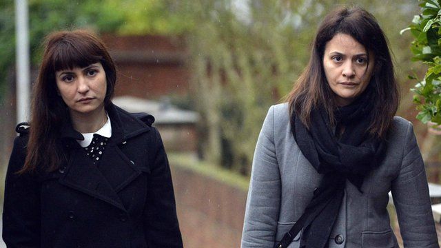 Sisters Francesca and Elisabetta Grillo arrive at Isleworth Crown Court